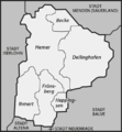 Karte der früheren Gemeinden im heutigen Stadtgebiet Map of the former municipalities in Hemer