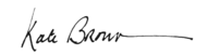 Signature de Kate Brown