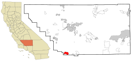 Kern County California Incorporated and Unincorporated areas Pine Mountain Club Highlighted.svg