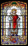 Stained glass in the Church of the Providence of God in Jaworze, Poland.