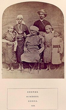 Kodava clansmen at home, 1875, by J. Forbes Watson (from NY public library) Kodavas.jpeg