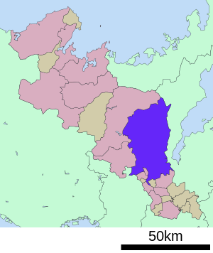 Lage Kyōtos in der Präfektur