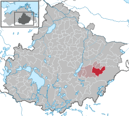 Läget för kommunen Lindetal i Landkreis Mecklenburgische Seenplatte