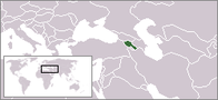نقشه‌ای نشان‌دهنده جایگاه ارمنستان در نقشه