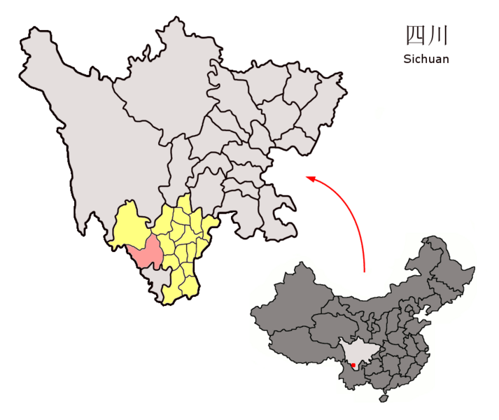 File:Location of Yanyuan within Sichuan (China).png