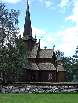 View of the local Lom Stave Church