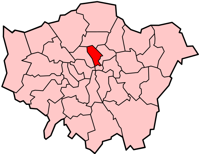 Лондонский боро Ислингтон на карте