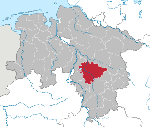Lage des Region Hannover in Niedersachsen (anklickbare Karte)