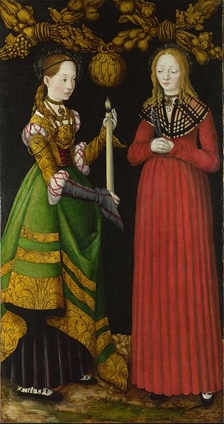 File:Lucas Cranach the Elder - Saints Genevieve and Apollonia - Google Art Project.jpg