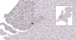 Posição destacada de Sliedrecht em um mapa municipal da Holanda do Sul