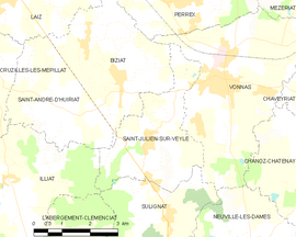 Mapa obce Saint-Julien-sur-Veyle