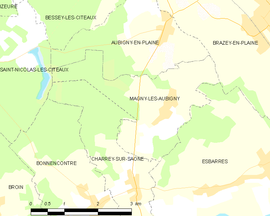 Mapa obce Magny-lès-Aubigny