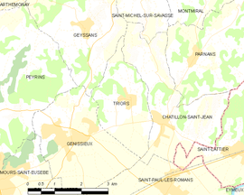 Mapa obce Triors
