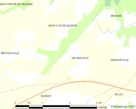 Mapa obce Hecmanville