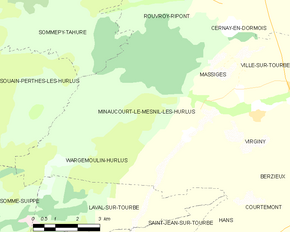 Poziția localității Minaucourt-le-Mesnil-lès-Hurlus