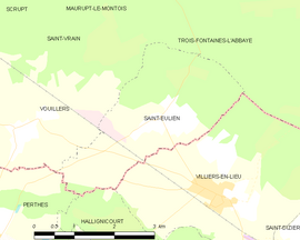 Mapa obce Saint-Eulien