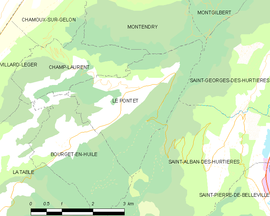 Mapa obce Le Pontet