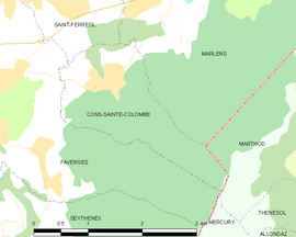 Mapa obce Cons-Sainte-Colombe