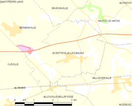 Mapa obce Écretteville-lès-Baons