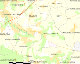 Mapa obce Crécy-la-Chapelle