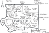 Map of Forsyth County North Carolina With Municipal and Township Labels.PNG