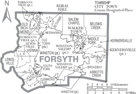 Kaart van Forsyth County