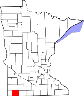 Map of Minnesota highlighting Nobles County.svg