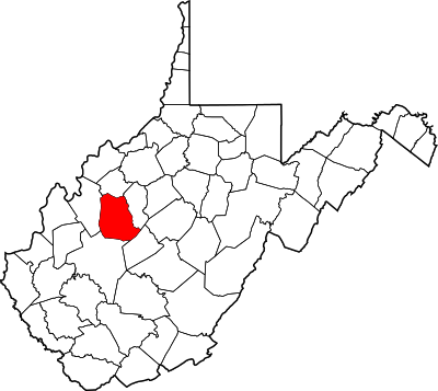 Map of West Virginia highlighting Roane County.svg