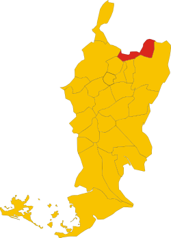 Elhelyezkedése Gorizia térképén