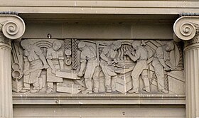 The frieze over the east door at the Mappin Art Gallery. Mappin Art Gallery Freize.jpg