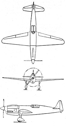 Max Holste MH-20 3-view drawing from L'Aerophile January 1943 Max Holste MH-20 3-view L'Aerophile January 1943.jpg