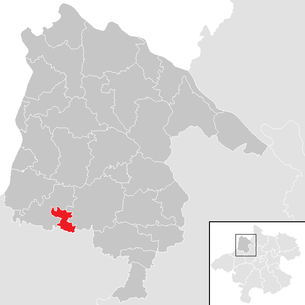 Location of the municipality of Mayrhof in the Schärding district (clickable map)