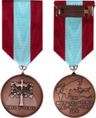 Men's version of the Memorial Medal (obverse and reverse).