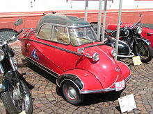 Messerschmitt's KR200, a cabin trike was sold for a nearly a decade in West Germany in the 20th century Messerschmitt Kabinenroller.jpg