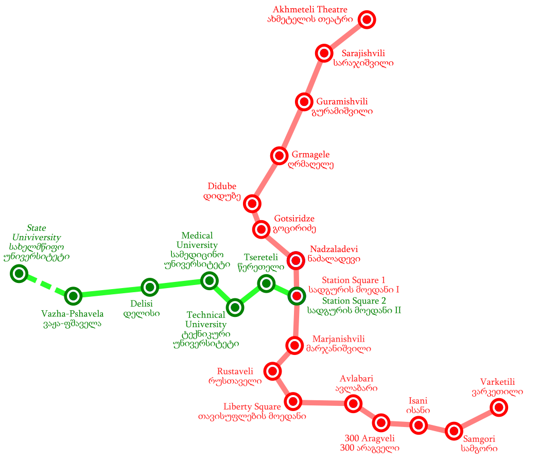 Карта метро в тбилиси