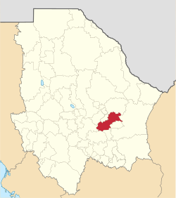 Vị trí của đô thị trong bang Chihuahua