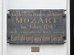 Wolfgang Amadeus Mozart – Gedenktafel