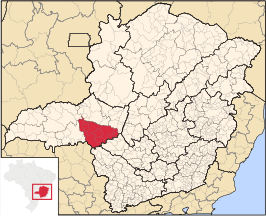 Ligging van de Braziliaanse microregio Araxá in Minas Gerais