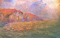 Cliffs at Pourville, Rough Sea Monet w1443.jpg