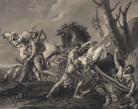 Thésée et Pirithoüs purgeant la terre des brigands, dessin représentant le tableau exposé au Salon de 1806, Minneapolis Institute of Art