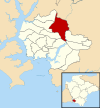 Location of Moor View ward Moor View ward in Plymouth 2003.svg