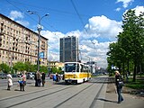 Русский: Москва. Трамвайный вагон Tatra T7B5 English: Moscow, Mosgortrans tram car Tatra T7B5