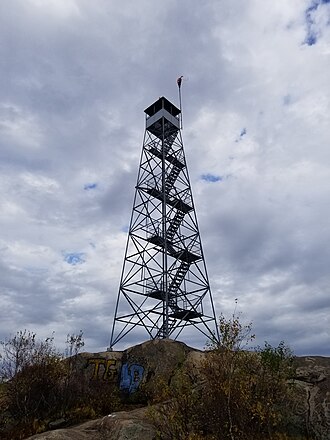 Fire lookout tower at the summit of South Beacon Mountain Mount Beacon Fire Lookout Tower.jpg