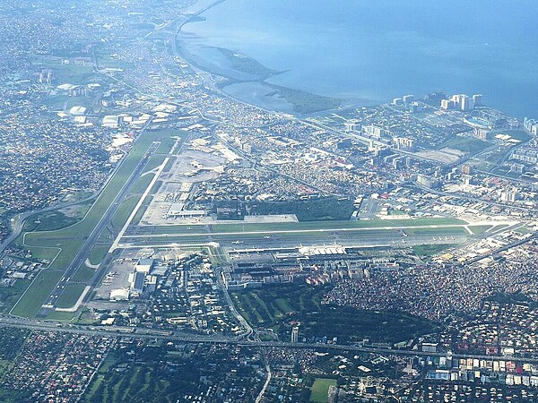 Aerial view of NAIA from northeast in January 2023.