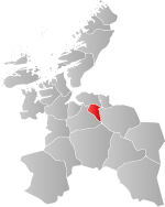 Mapa do condado de Sør-Trøndelag com Klæbu em destaque.