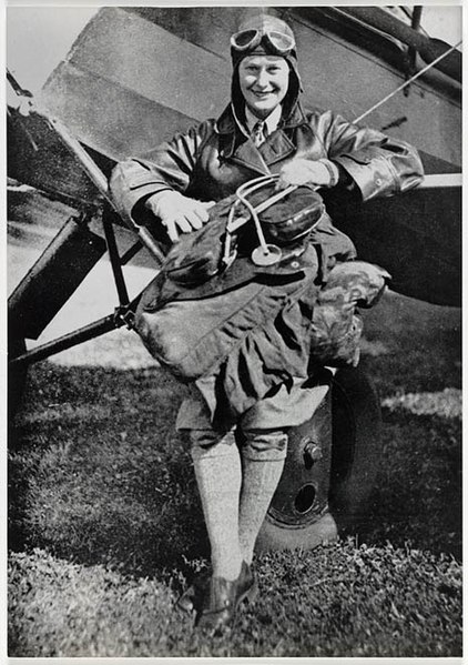 File:Nancy Bird 1933 on wheel of Metal Moth VH-VOP belonging to Tommy Petherbridge - by unknown photographer (3192781261).jpg