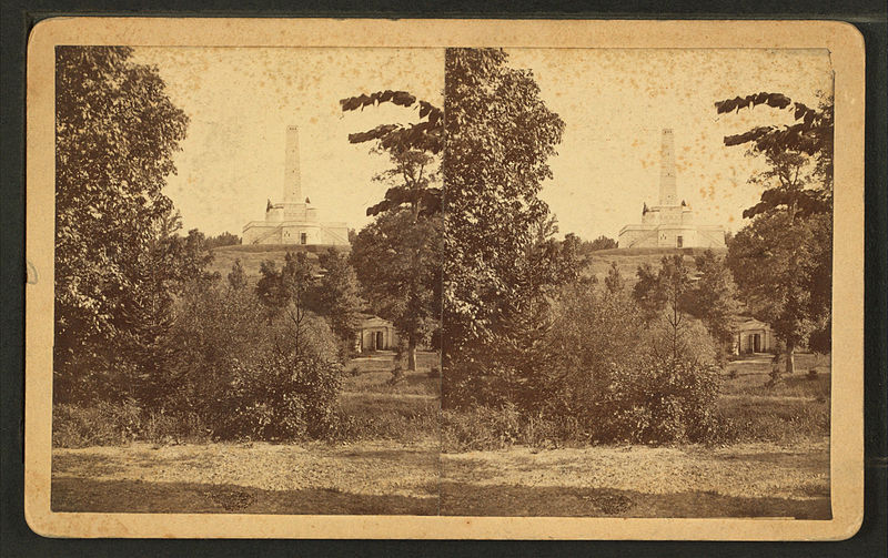 File:National Lincoln Monument, Springfield, Illinois. View from a point slightly east of north from the Monument, and across a ravine running east and west through Oak Ridge Cemetery, from Robert N. Dennis collection of stereoscopic views 3.jpg