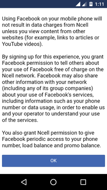 एनसेलको Facebook Zero प्रयोग गर्दा लाग्ने नियम र सर्तहरू