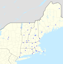 Map of radio affiliates. New England Patriots radio network.png