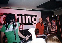 Left to right: Twiggy, Gacy and Manson performing at the "A Night of Nothing" industry showcase, 1995 Nights of Nothing MM.jpg